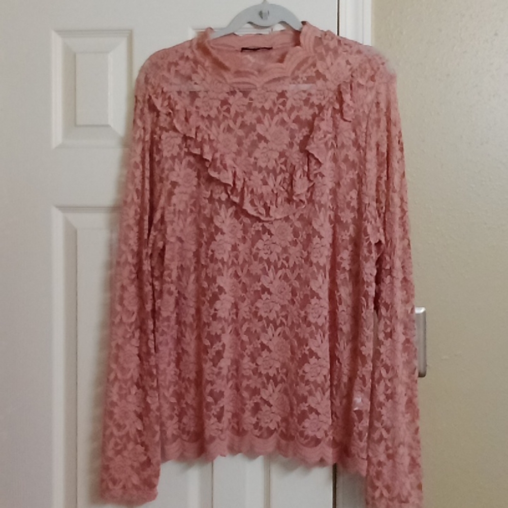 Pink lace blouse